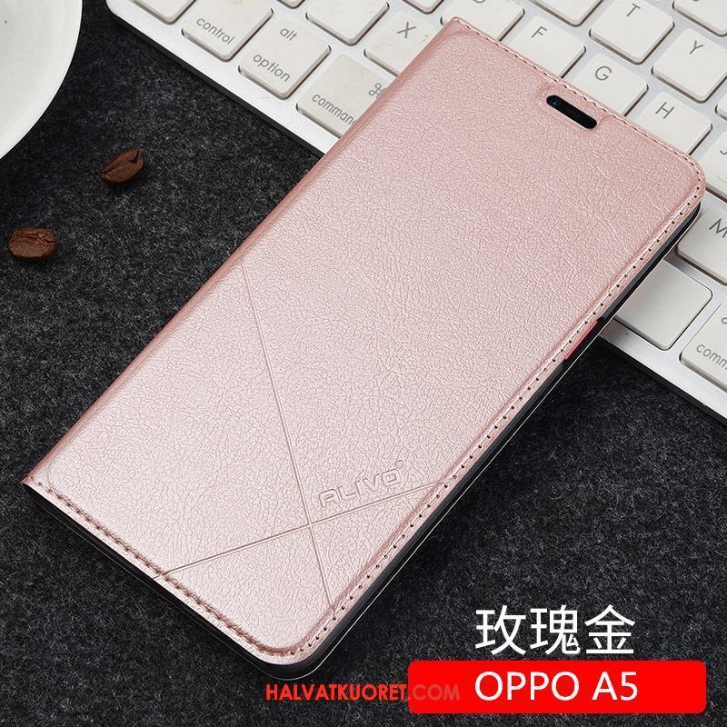 Oppo A5 Kuoret Suojaus Luova Nahkakotelo, Oppo A5 Kuori Musta Puhelimen