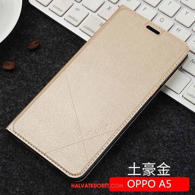 Oppo A5 Kuoret Suojaus Luova Nahkakotelo, Oppo A5 Kuori Musta Puhelimen