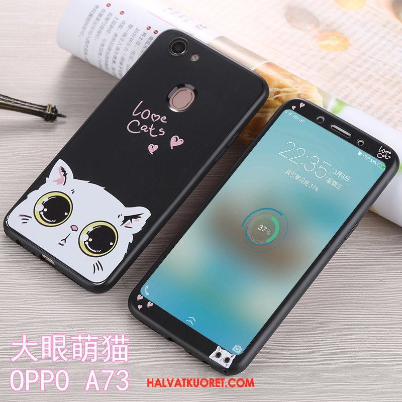 Oppo A73 Kuoret Musta Puhelimen, Oppo A73 Kuori Murtumaton All Inclusive