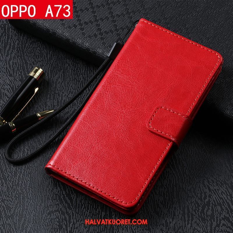 Oppo A73 Kuoret Suojaus Nahkakotelo Murtumaton, Oppo A73 Kuori Puhelimen Braun