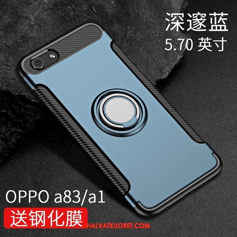 Oppo A83 Kuoret Musta Silikoni Kotelo, Oppo A83 Kuori Kova Pesty Suede