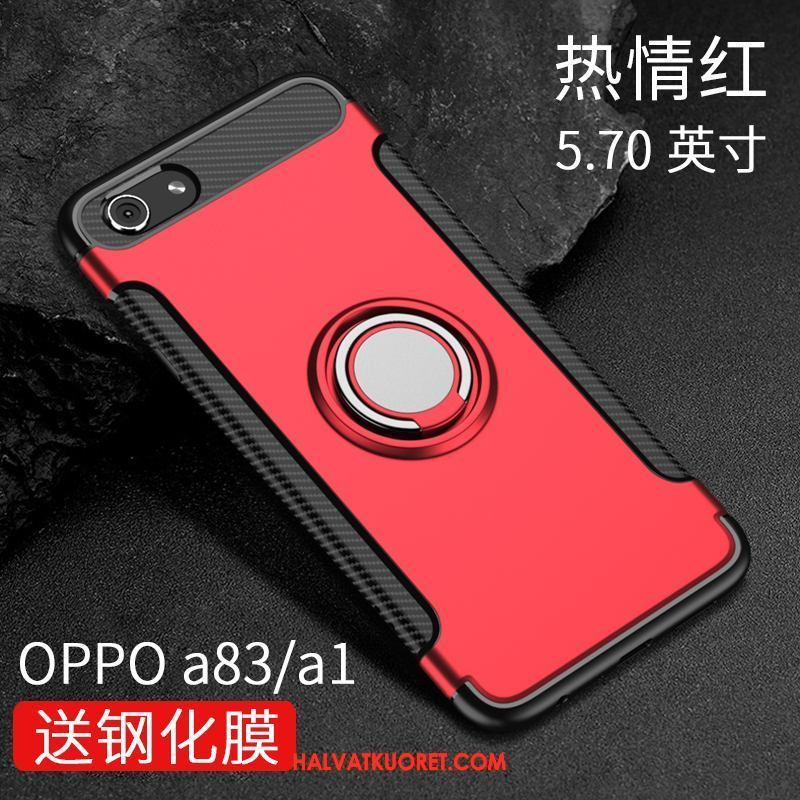 Oppo A83 Kuoret Musta Silikoni Kotelo, Oppo A83 Kuori Kova Pesty Suede