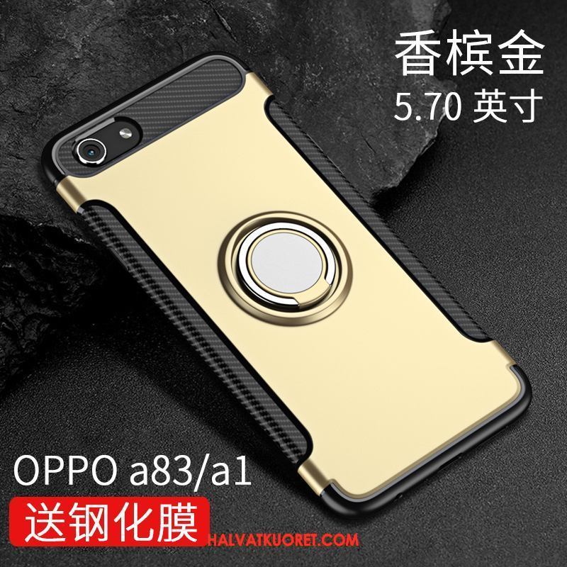 Oppo A83 Kuoret Musta Silikoni Kotelo, Oppo A83 Kuori Kova Pesty Suede