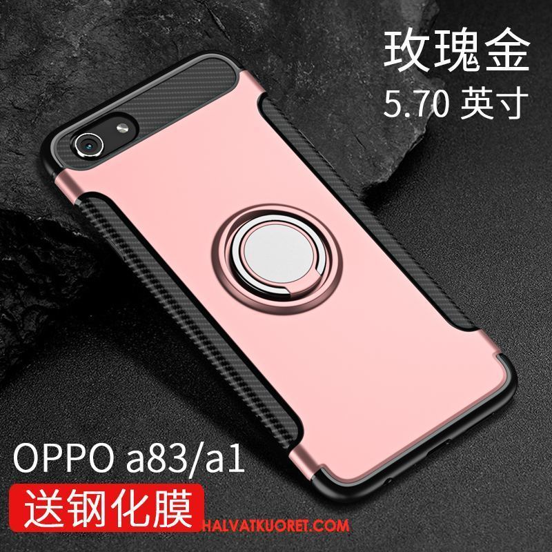 Oppo A83 Kuoret Musta Silikoni Kotelo, Oppo A83 Kuori Kova Pesty Suede