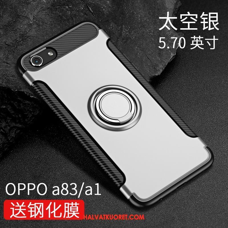 Oppo A83 Kuoret Musta Silikoni Kotelo, Oppo A83 Kuori Kova Pesty Suede