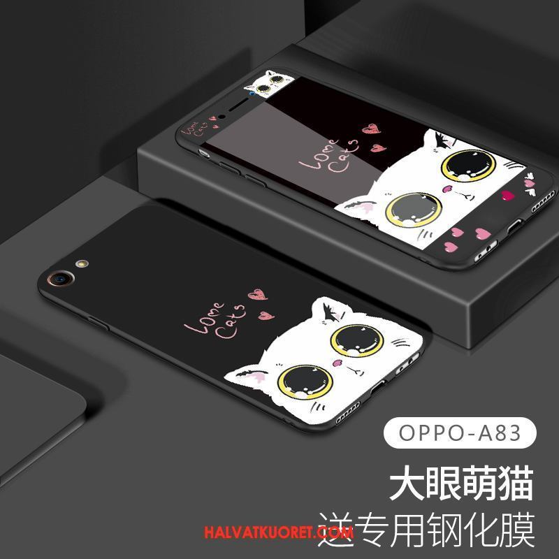 Oppo A83 Kuoret Pesty Suede Musta, Oppo A83 Kuori Pehmeä Neste Ihana