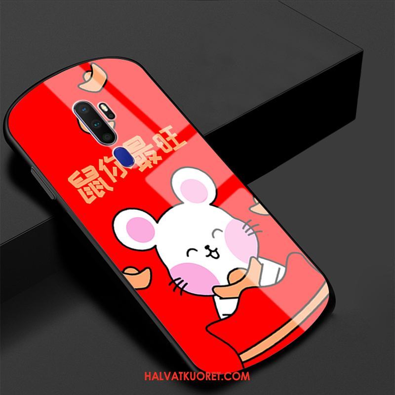 Oppo A9 2020 Kuoret Punainen Lasi Puhelimen, Oppo A9 2020 Kuori Suojaus Karkaisu