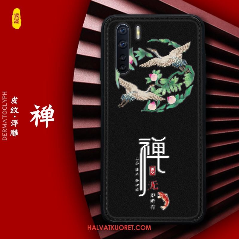 Oppo A91 Kuoret Kukkakuvio Kohokuviointi Luova, Oppo A91 Kuori Tila Nahka