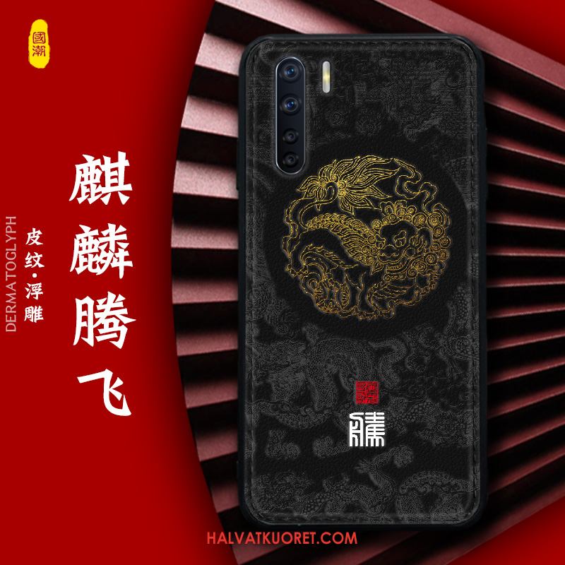 Oppo A91 Kuoret Kukkakuvio Kohokuviointi Luova, Oppo A91 Kuori Tila Nahka