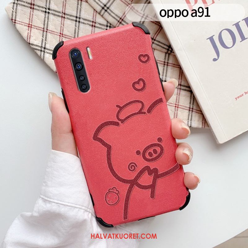 Oppo A91 Kuoret Murtumaton Yksinkertainen Pehmeä Neste, Oppo A91 Kuori Kohokuviointi Ihana