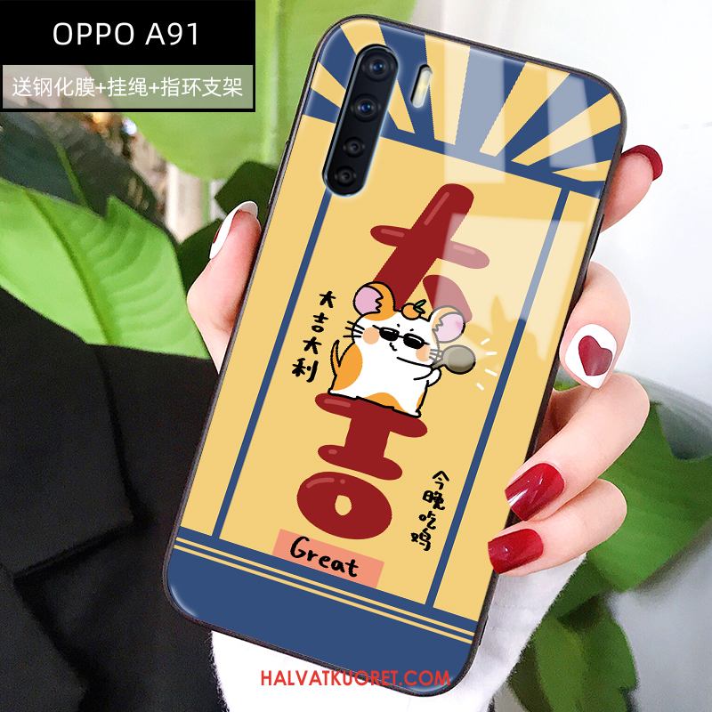 Oppo A91 Kuoret Persoonallisuus All Inclusive Suojaus, Oppo A91 Kuori Punainen Murtumaton