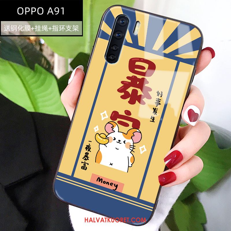 Oppo A91 Kuoret Persoonallisuus All Inclusive Suojaus, Oppo A91 Kuori Punainen Murtumaton