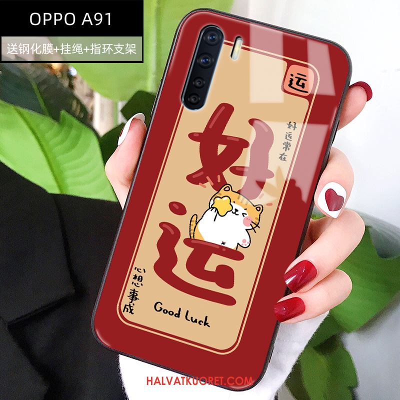 Oppo A91 Kuoret Persoonallisuus All Inclusive Suojaus, Oppo A91 Kuori Punainen Murtumaton