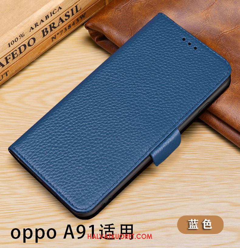 Oppo A91 Kuoret Puhelimen Nahkakotelo Lehmä, Oppo A91 Kuori Murtumaton Suojaus Braun