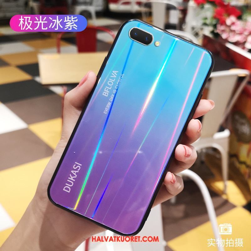 Oppo Ax5 Kuoret Lasi Silikoni Sininen, Oppo Ax5 Kuori Kaltevuus Suojaus