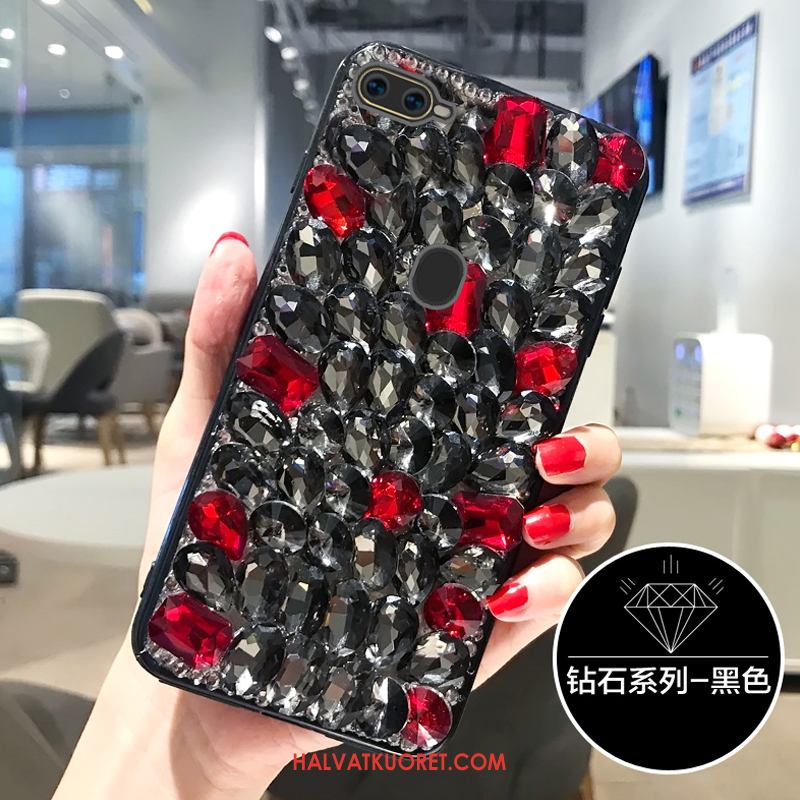 Oppo Ax7 Kuoret Musta Persoonallisuus, Oppo Ax7 Kuori Rhinestone Inlay Kova