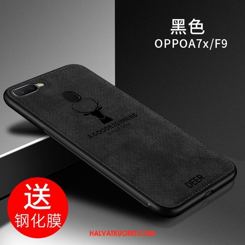 Oppo F9 Kuoret Murtumaton Trendi Silikoni, Oppo F9 Kuori Musta Tide-brändi