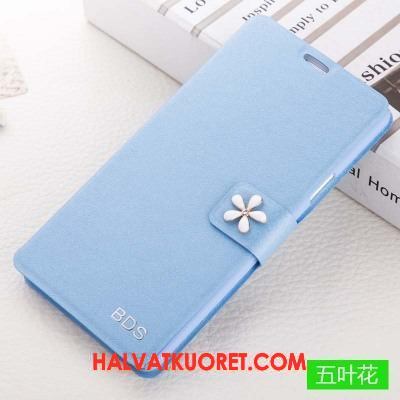Oppo F9 Kuoret Puhelimen Simpukka Suojaus, Oppo F9 Kuori Sininen Nahkakotelo