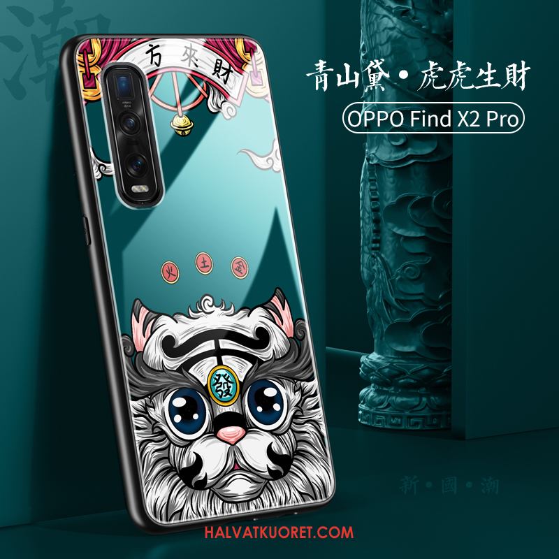 Oppo Find X2 Pro Kuoret All Inclusive Trendi Puhelimen, Oppo Find X2 Pro Kuori Musta Lasi