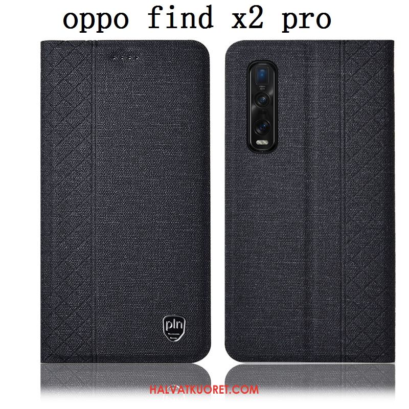 Oppo Find X2 Pro Kuoret Pellava Sininen, Oppo Find X2 Pro Kuori Kotelo Murtumaton