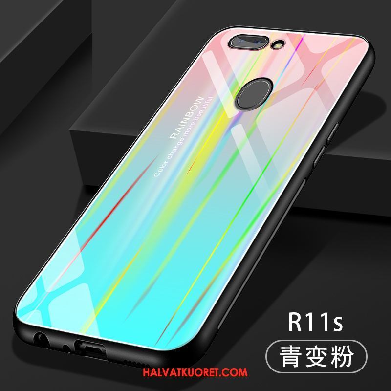 Oppo R11s Kuoret Lasi Murtumaton Pehmeä Neste, Oppo R11s Kuori Punainen Peili