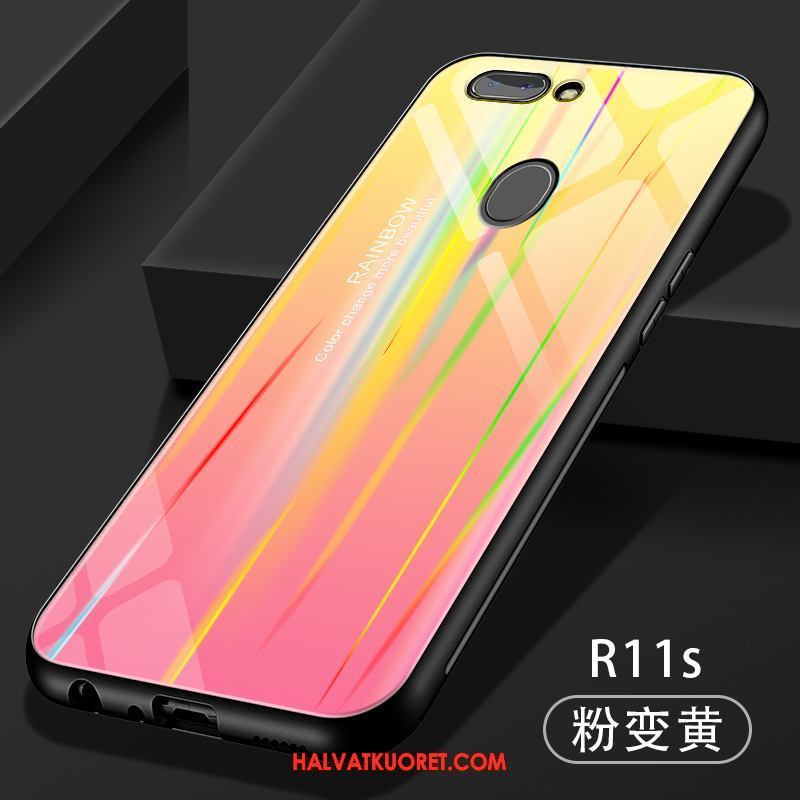 Oppo R11s Kuoret Lasi Murtumaton Pehmeä Neste, Oppo R11s Kuori Punainen Peili