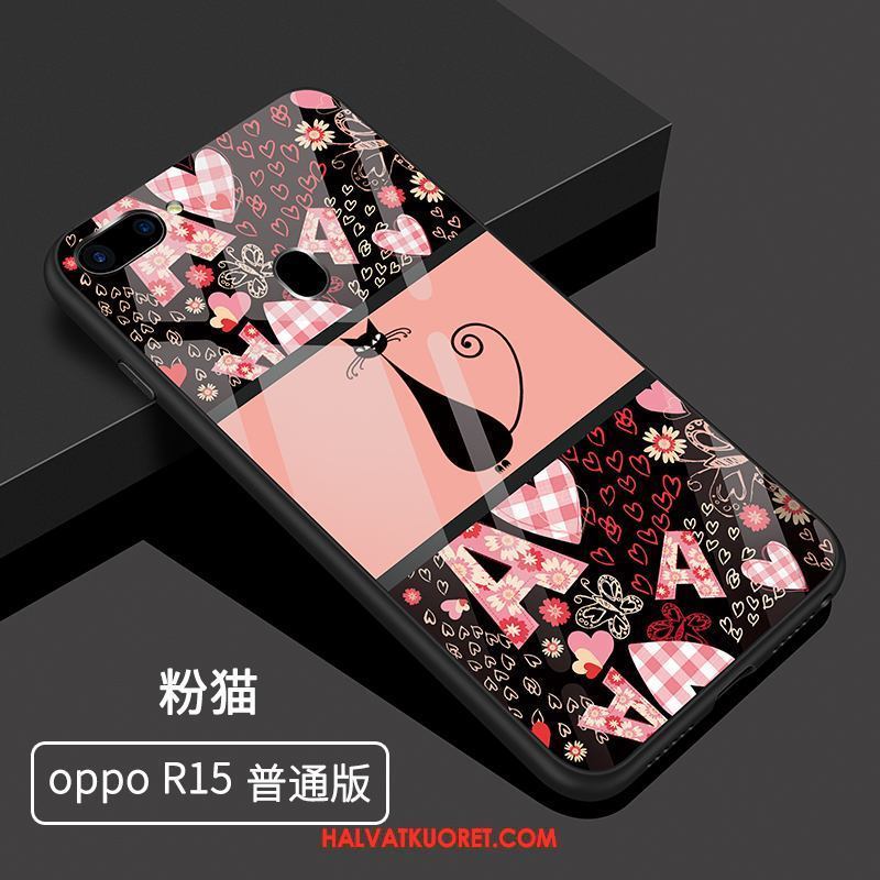 Oppo R15 Kuoret Lasi Kotelo Net Red, Oppo R15 Kuori Punainen Sarjakuva