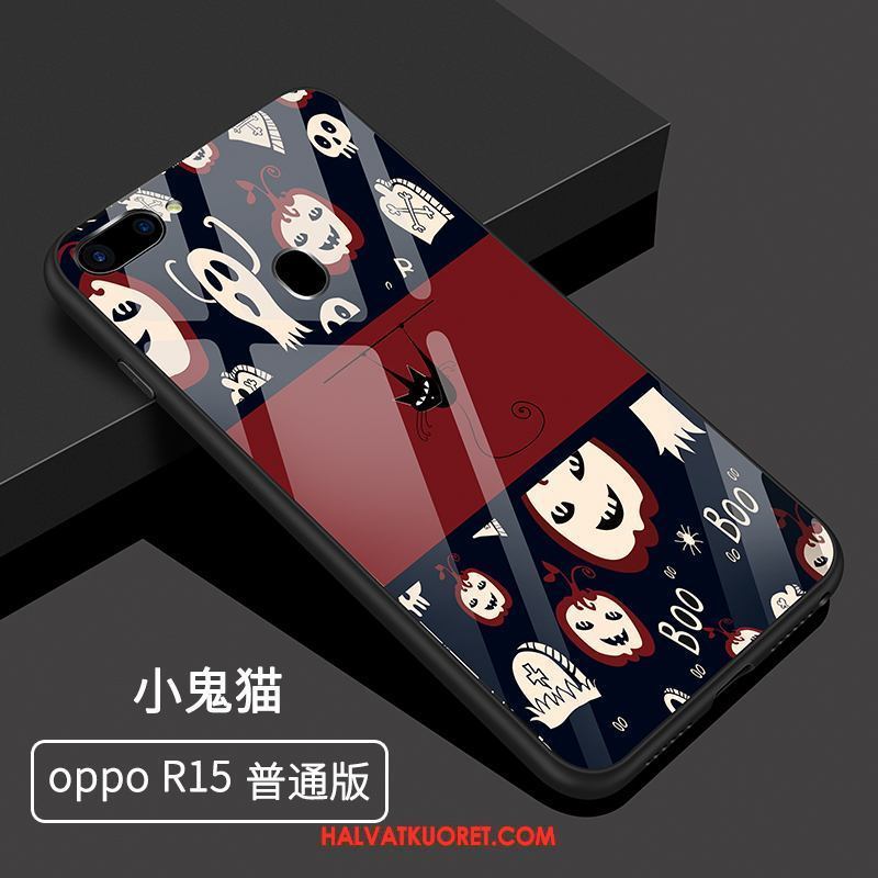 Oppo R15 Kuoret Lasi Kotelo Net Red, Oppo R15 Kuori Punainen Sarjakuva