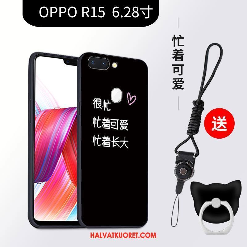 Oppo R15 Kuoret Persoonallisuus Suojaus All Inclusive, Oppo R15 Kuori Sarjakuva Musta