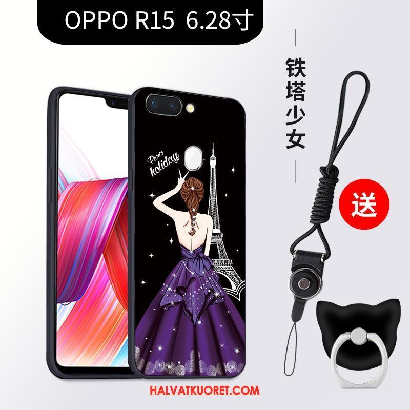 Oppo R15 Kuoret Persoonallisuus Suojaus All Inclusive, Oppo R15 Kuori Sarjakuva Musta