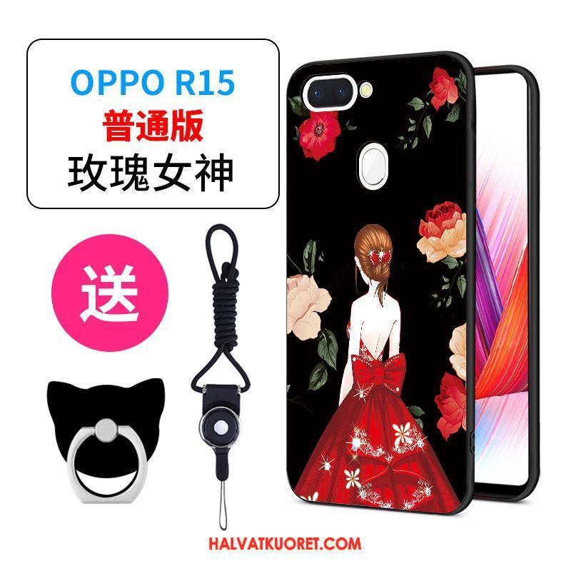 Oppo R15 Kuoret Persoonallisuus Suojaus All Inclusive, Oppo R15 Kuori Sarjakuva Musta