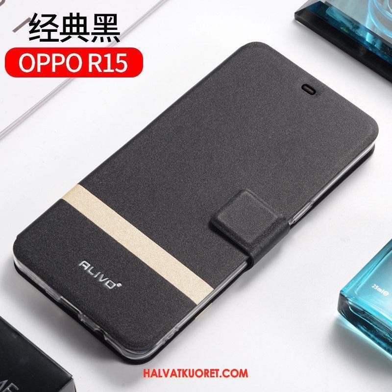 Oppo R15 Kuoret Suojaus Silikoni Sininen, Oppo R15 Kuori Nahkakotelo