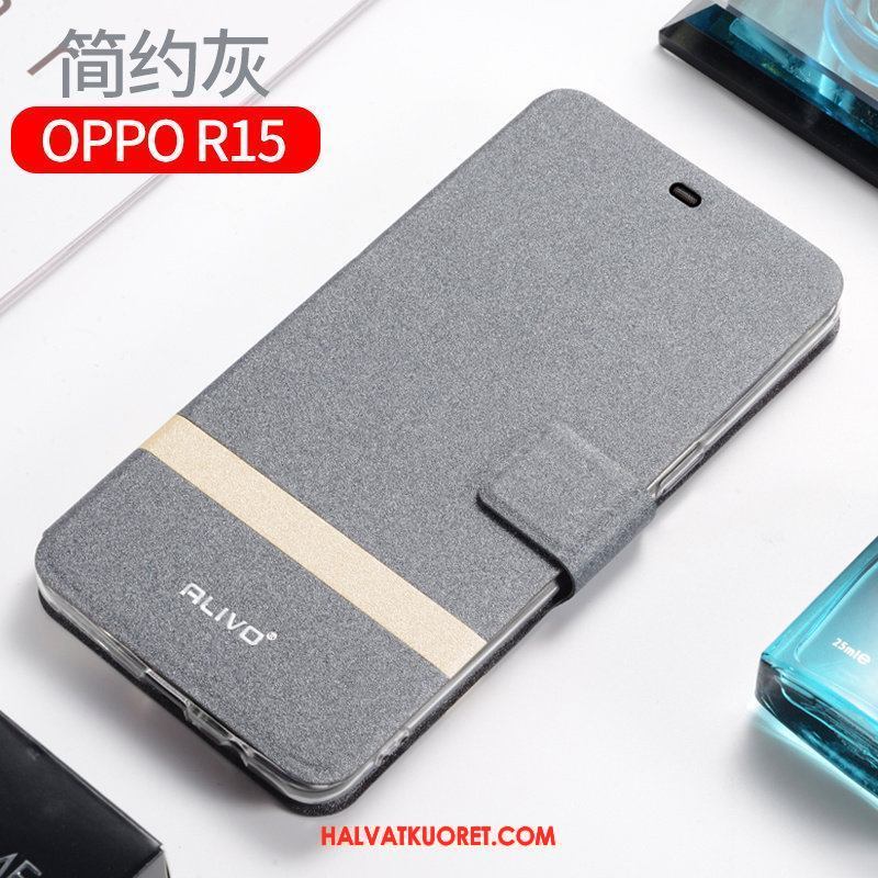 Oppo R15 Kuoret Suojaus Silikoni Sininen, Oppo R15 Kuori Nahkakotelo