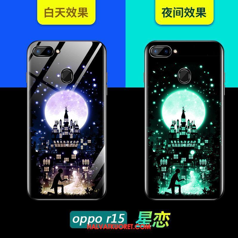 Oppo R15 Kuoret Tähti Lasi Murtumaton, Oppo R15 Kuori All Inclusive Musta