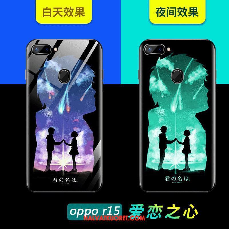 Oppo R15 Kuoret Tähti Lasi Murtumaton, Oppo R15 Kuori All Inclusive Musta