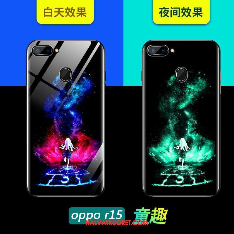 Oppo R15 Kuoret Tähti Lasi Murtumaton, Oppo R15 Kuori All Inclusive Musta