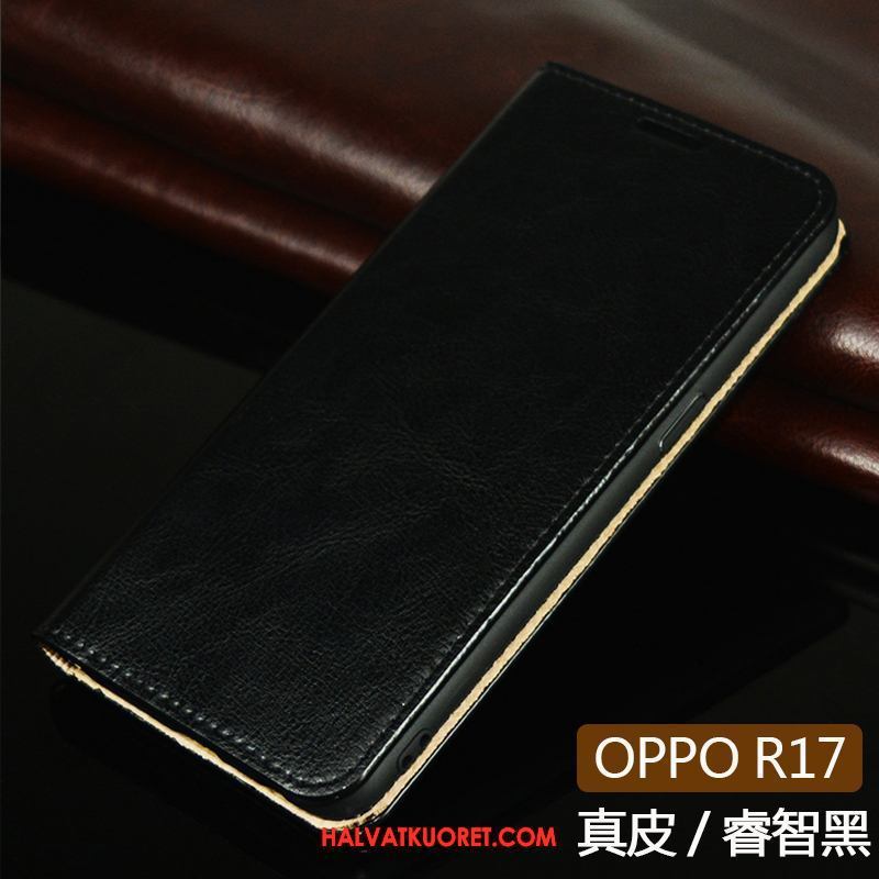 Oppo R17 Kuoret Murtumaton Nahkakotelo Simpukka, Oppo R17 Kuori All Inclusive Kulta