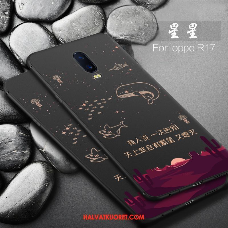 Oppo R17 Kuoret Ohut Luova Rakastunut, Oppo R17 Kuori Musta Pesty Suede