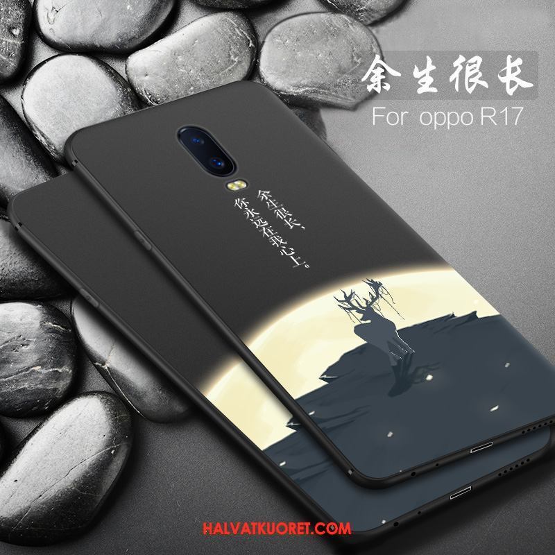 Oppo R17 Kuoret Ohut Luova Rakastunut, Oppo R17 Kuori Musta Pesty Suede