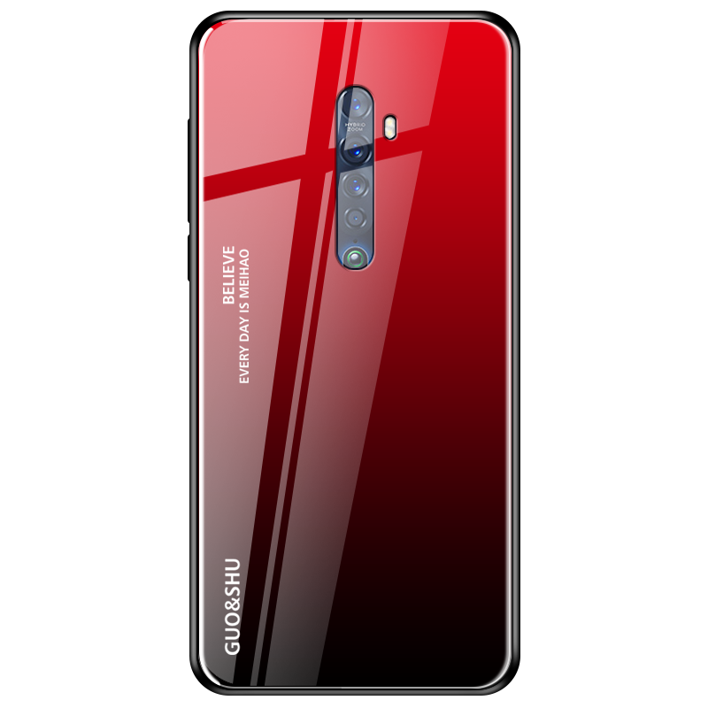 Oppo Reno 2 Kuoret Murtumaton Net Red Peili, Oppo Reno 2 Kuori Silikoni Pehmeä Neste