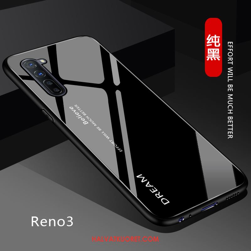 Oppo Reno 3 Kuoret All Inclusive Ohut Silikoni, Oppo Reno 3 Kuori Kotelo Musta