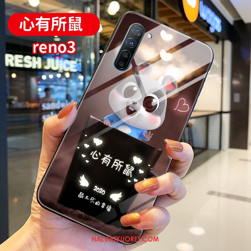 Oppo Reno 3 Kuoret Punainen Lasi Puhelimen, Oppo Reno 3 Kuori Ohut Ihana