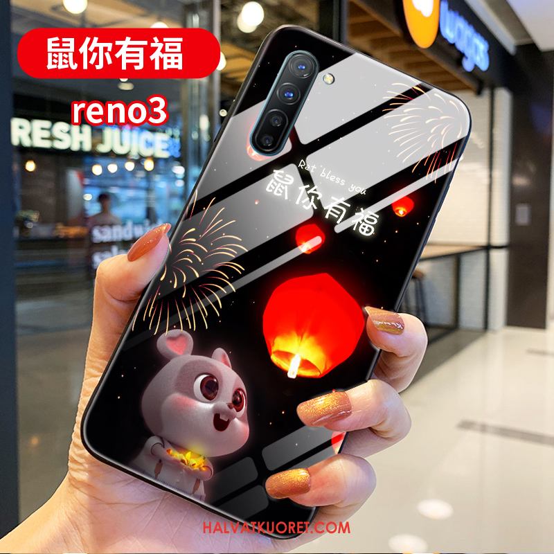 Oppo Reno 3 Kuoret Punainen Lasi Puhelimen, Oppo Reno 3 Kuori Ohut Ihana