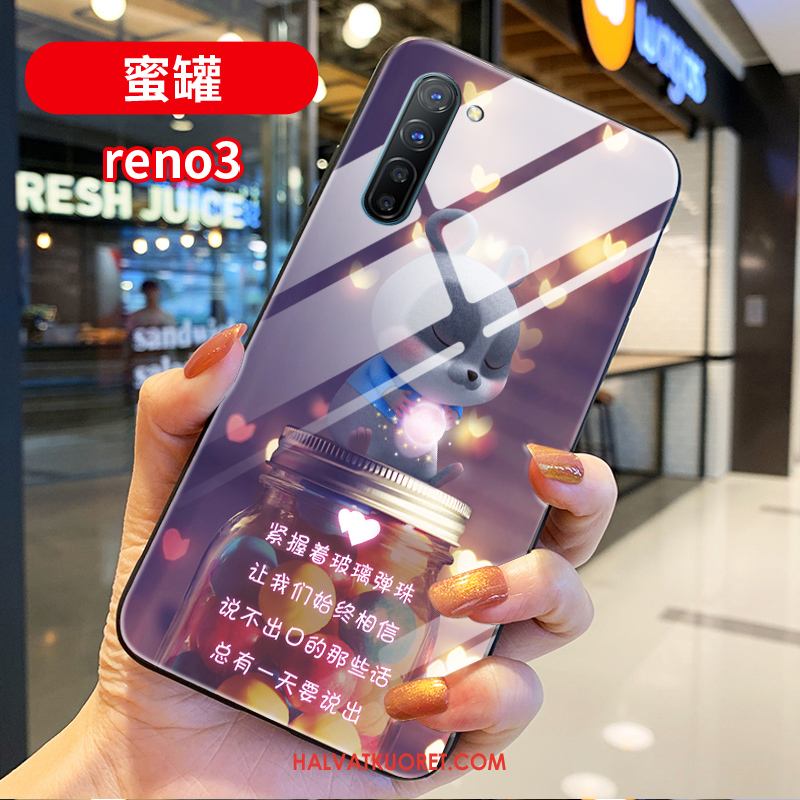 Oppo Reno 3 Kuoret Punainen Lasi Puhelimen, Oppo Reno 3 Kuori Ohut Ihana