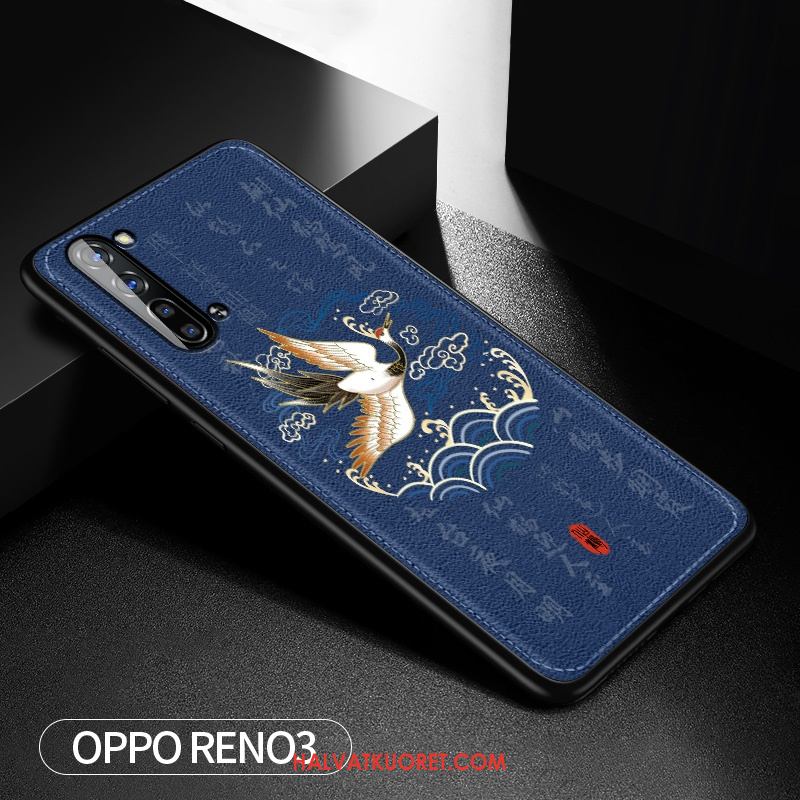 Oppo Reno 3 Kuoret Silikoni Kotelo Trendi, Oppo Reno 3 Kuori Sininen Net Red