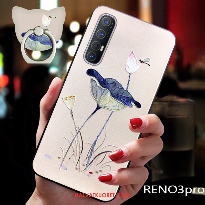 Oppo Reno 3 Pro Kuoret Tuuli Pesty Suede Kukka, Oppo Reno 3 Pro Kuori Puhelimen Ultra