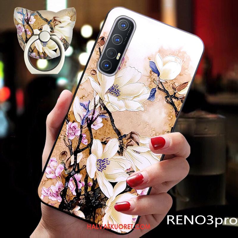 Oppo Reno 3 Pro Kuoret Tuuli Pesty Suede Kukka, Oppo Reno 3 Pro Kuori Puhelimen Ultra