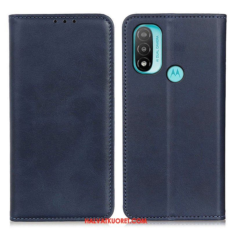 Puhelinkuoret Moto E40 / E30 / E20 Kotelot Flip Elegance Haljattu Nahka