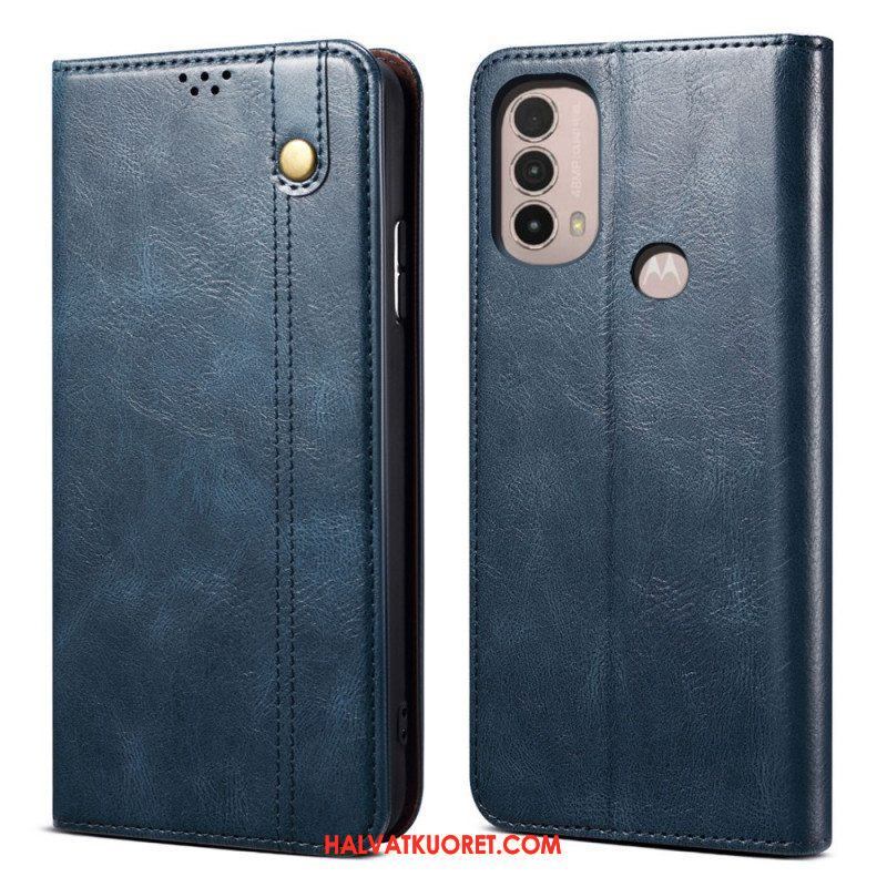 Puhelinkuoret Moto E40 / E30 / E20 Kotelot Flip Vahattua Tekonahkaa
