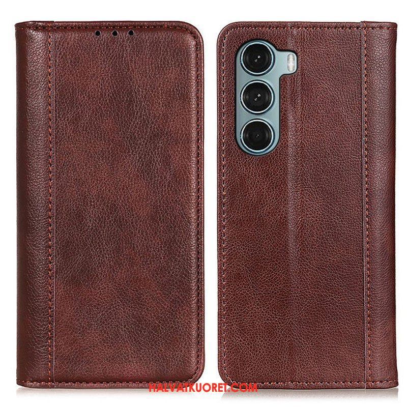 Puhelinkuoret Moto G200 5G Kotelot Flip Litchi Split Leather -versio